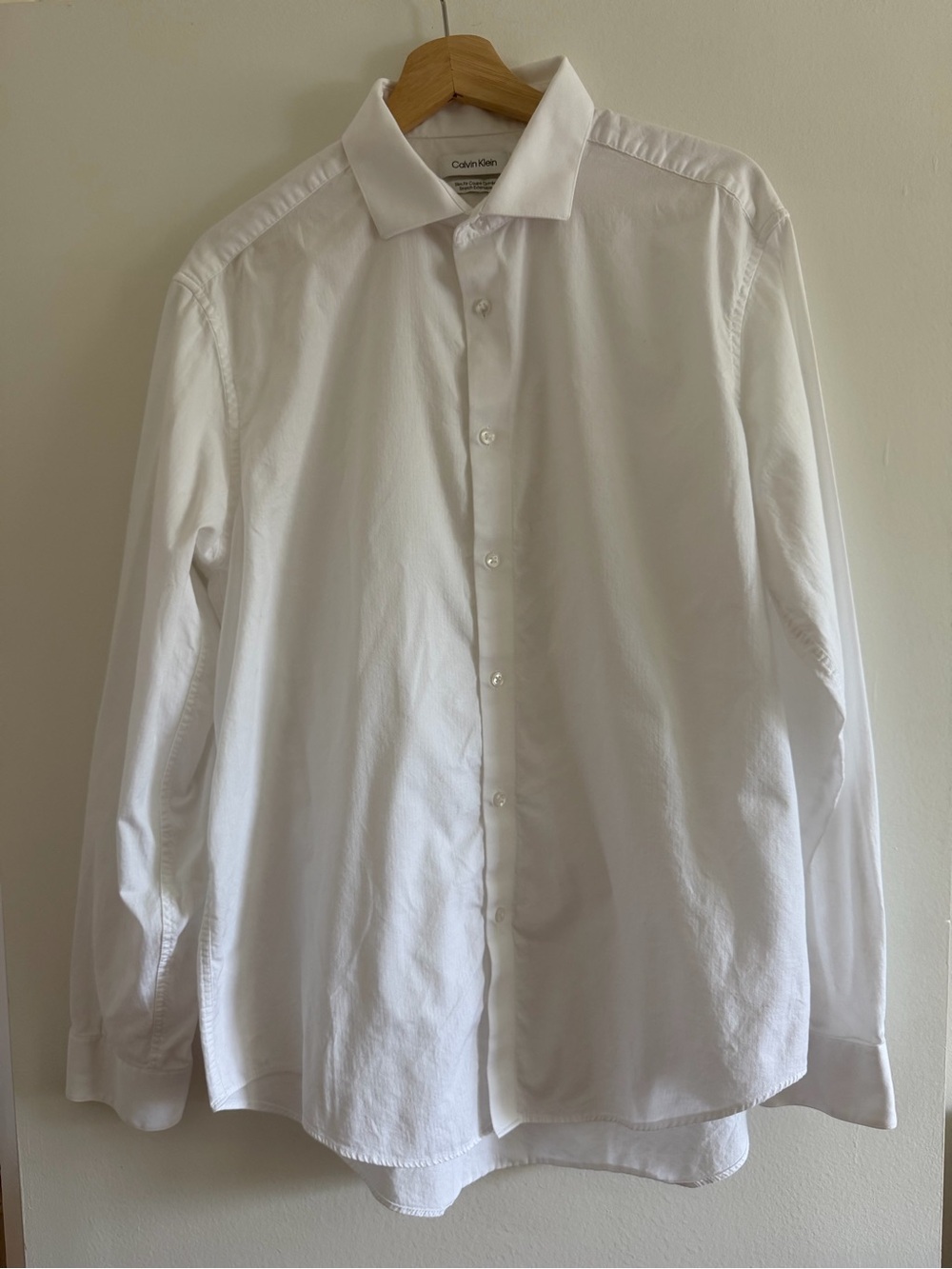 Calvin Klein 100% Cotton White Men’s Button Down Dress Shirt